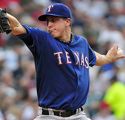 Derek Holland goes the distance, giving up five hits and no runs for the second shutout of his career.  (Getty Images)