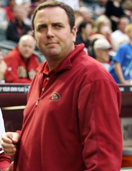 D-Backs president Derrick Hall, whose club has been mentioned, says MLB hasn't discussed a potential league change. (Getty Images)