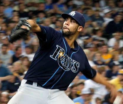 David Price strikes out 10 Brewers, with his fastball clocking in at 96 mph in the eighth inning. (AP)