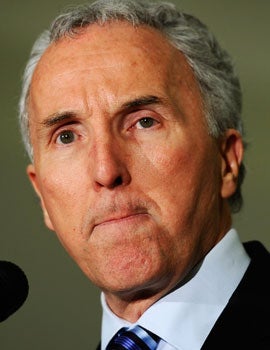 Signs are that Frank McCourt will wage a lawyer-filled, guerilla war to keep the Dodgers. (Getty Images)