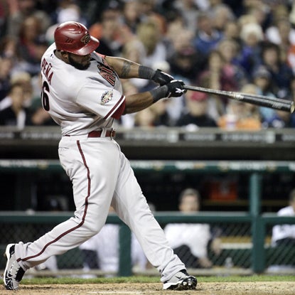 Wily Mo Pena swings through a tiebreaking solo shot in the eighth inning against the Tigers.  (Getty Images)