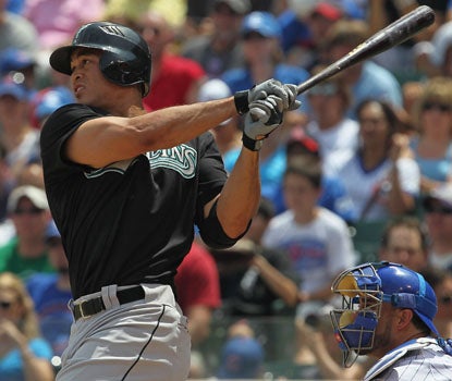 Mike Stanton's two homers give him 20 on the season.  He finishes with three hits in the Marlins' romp. (Getty Images)