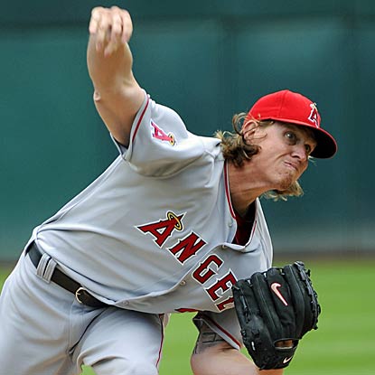 Jered Weaver collects his sixth straight victory as the Angels halt a late rally by the A's for the win. (Getty Images)
