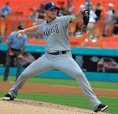 Dustin Moseley throws six effective innings for the San Diego Padres in their series sweep over the Florida Marlins.  (Getty Images)
