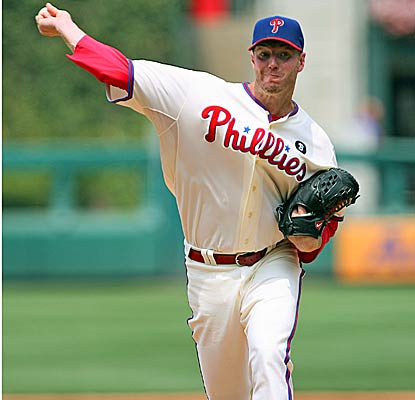 Roy Halladay K's eight batters in eight innings while helping lead the Phillies to a victory over the Padres.  (Getty Images)