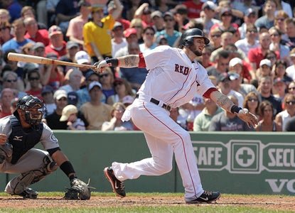 Jarrod Saltalamacchia drives in four runs while helping the Red Sox prolong the worst losing streak in Mariners history.   (Getty Images)