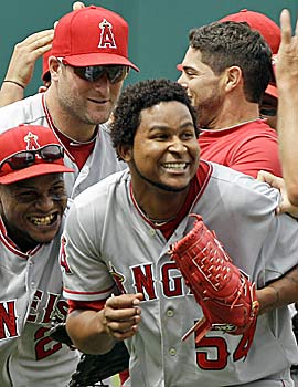 Ervin Santana completes a no-hitter after flirting with one in his previous outing. (AP)