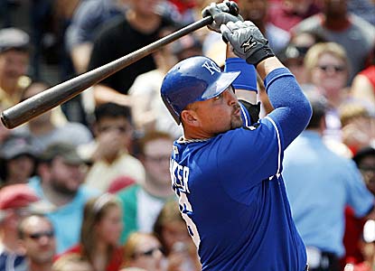 Billy Butler homers for the third straight game for Kansas City, which leaves Fenway with a split of the four-game set. (AP)
