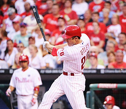 Chase Utley belts an RBI triple and later scores in the first inning to begin a big night.  (US Presswire)