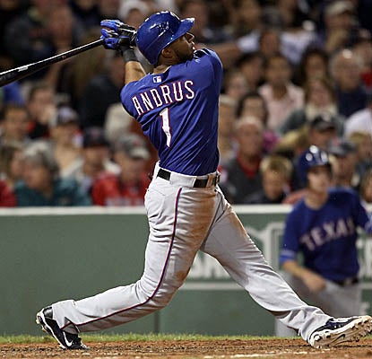 Elvis Andrus helps the Rangers dominate in the fifth inning with a two-run home run. (Getty Images)