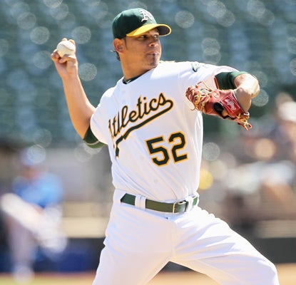 Guillermo Moscoso holds the Royals to just two hits and strikes out four in 8 2/3 innings of work. (Getty Images)