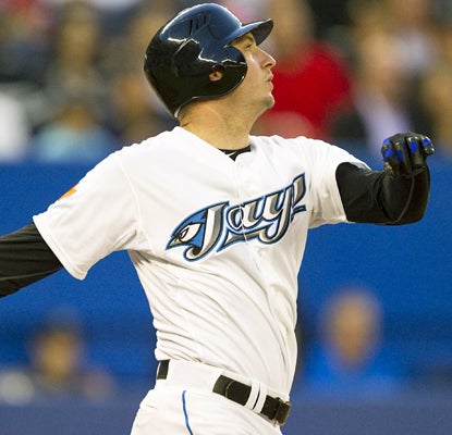 David Cooper goes 3 for 4 with two RBI in his first game back with the Blue Jays. (AP)