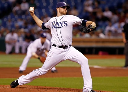 Wade Davis limits Boston to six hits while striking out eight in his second career complete game. (Getty Images)