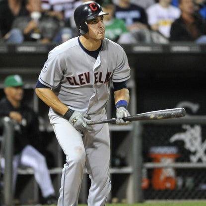 Lonnie Chisenhall stares down his second two-run shot of the game while helping the Indians snap a four-game skid.   (Getty Images)