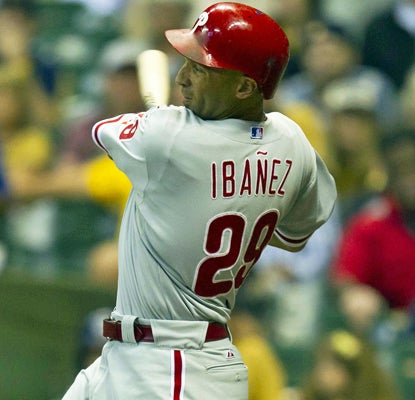 Raul Ibanez's double in the 10th inning extends his current hitting streak to six games. (US Presswire)