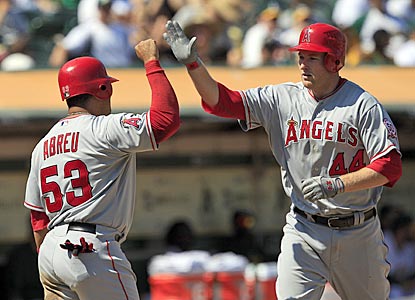 Mark Trumbo continues to enhance his candidacy for AL Rookie of the Year with a tiebreaking home run in the sixth inning.  (AP)