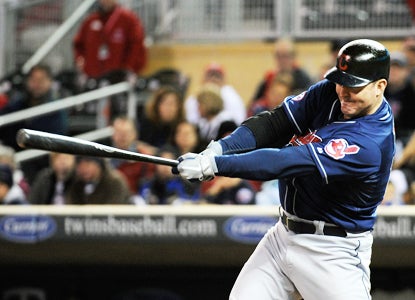 Jim Thome swings through HR No. 603 while helping the Indians top the Twins.  (Getty Images)
