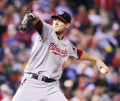 In the longest outing of his career, Ross Detwiler holds the Phillies to just three hits through 7 1/3 innings.  (Getty Images)