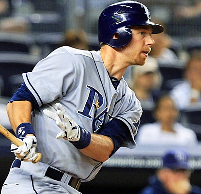 Ben Zobrist follows through on his two-run home run in the third inning against the Yankees.  (AP)