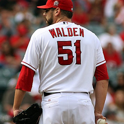 Angels' rookie closer Jordan Walden blows a save after coughing up a three-run ninth-inning lead. (Getty Images)