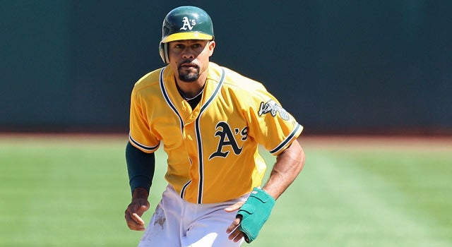 Coco Crisp is staying in Oakland, but he won't be accompanied by Bailey, Gonzalez, Cahill, etc. (Getty Images)