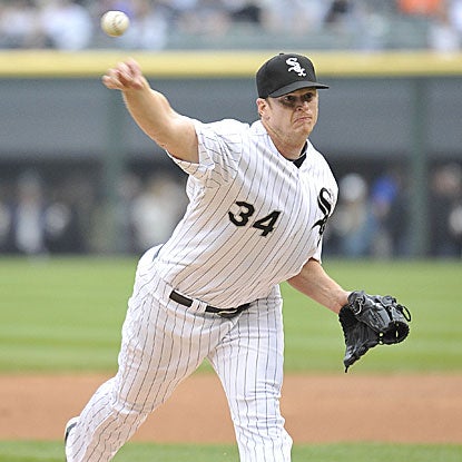 White Sox starter Gavin Floyd walks three and hits three but settles down to throw six scoreless innings and earn the win.  (Getty Images)