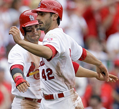 Rookie Matt Carpenter tees off on the Cubs for five RBI in the Cardinals' victory. (AP)