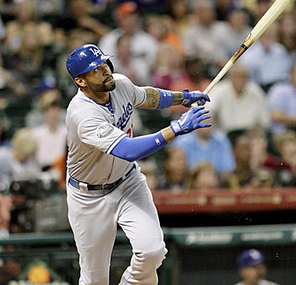 Matt Kemp connects for a two-run homer, his eighth of the year, giving him 20 RBI on the season.  (US Presswire)