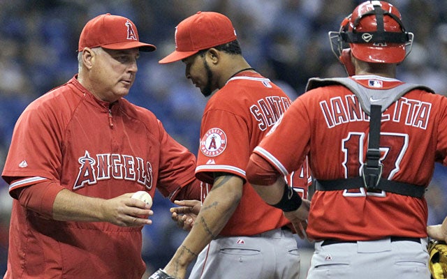 Mike Scioscia isn't getting the best Ervin Santana and Co. have to offer so far this season. (AP)