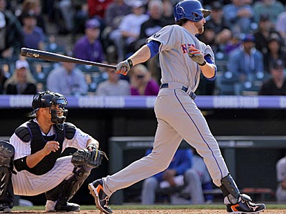 After giving up a game-tying grand slam, the Mets get a game-winning single from Ike Davis in the 11th inning.  (Getty Images)