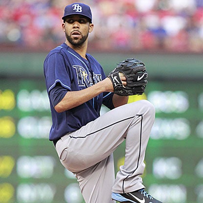 David Price allows two runs in 6 1/3 innings to defeat the Rangers for the first time in 10 career starts against them.  (US Presswire)