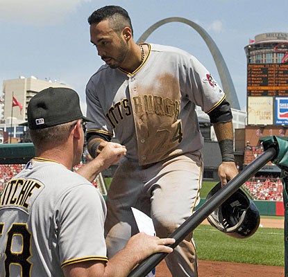 Pedro Alvarez has a big game in the shadow of the Arch, putting the Pirates ahead with a two-run home run in the sixth.  (US Presswire)