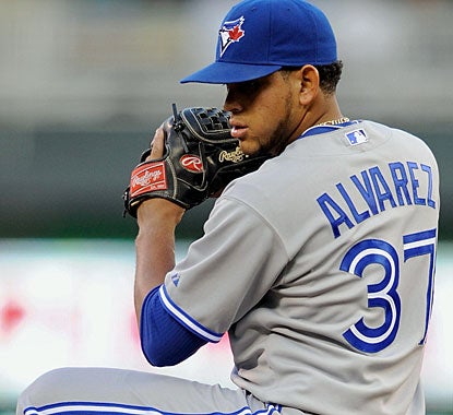 Henderson Alvarez extends his scoreless streak to 17 innings until the Twins score on an error in the third inning. (Getty Images)