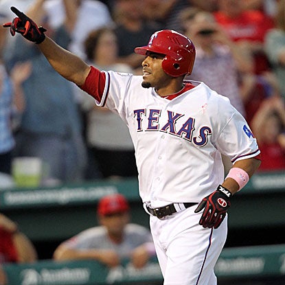 Nelson Cruz's grand slam caps a five-run third inning for the Rangers, breaking the game wide open.   (Getty Images)