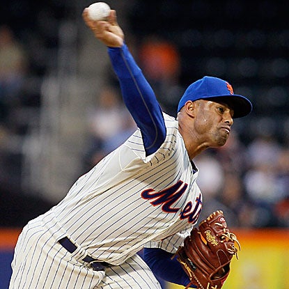 The 41-year-old Miguel Batista scatters four hits over seven innings to guide the Mets past the Brewers.  (Getty Images)