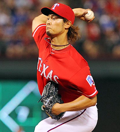 Yu Darvish finishes strong, completing a 118-pitch outing by retiring 11 of his last 12 batters.  (US Presswire)