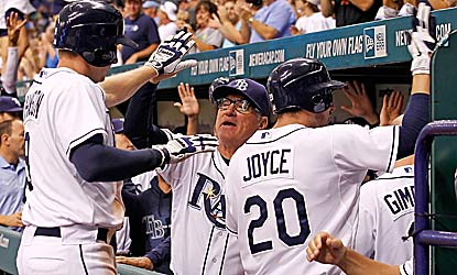 Matt Joyce receives praise from his manager and teammates after hitting his third career grand slam. (Getty Images)