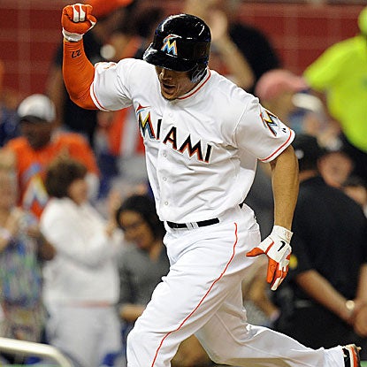 Giancarlo Stanton's grand slam off Rockies' starter Jamie Moyer highlights a five-run inning for the  Marlins.  (US Presswire)