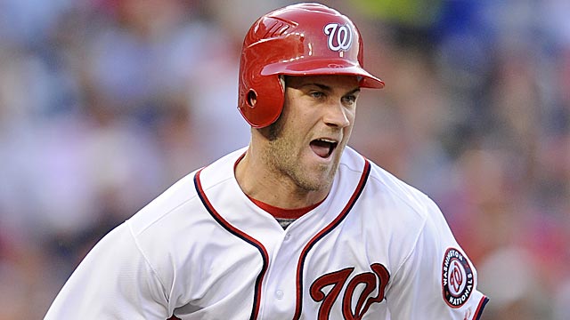Bryce Harper and the NL East-leading Nats are 19-15 outside of the division. (AP)