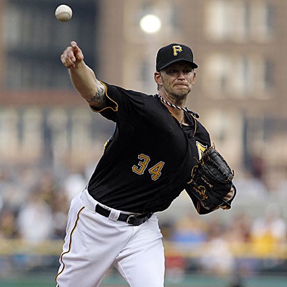 The Pirates' A.J. Burnett combines with four relievers to shut out the Cubs.  (Getty Images)
