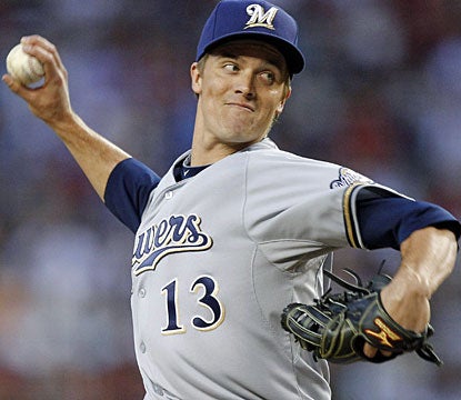Zack Greinke gives up seven runs and a season-high 10 hits in just 2 2/3 innings of work. (AP)