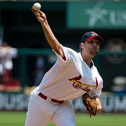 The Cardinals' Adam Wainwright throws six solid innings, allowing one earned run, to earn the victory over the Phillies.  (US Presswire)