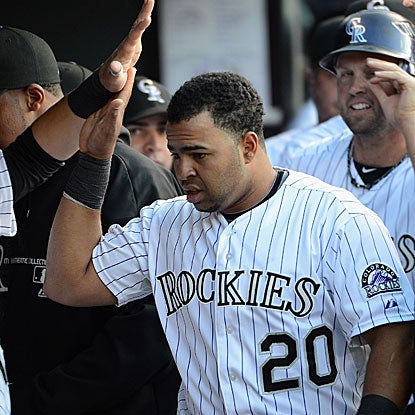 Wilin Rosario hits a two-run homer to lead the Rockies past the Dodgers for their season-high fifth straight victory.  (Getty Images)