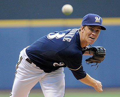 Zack Greinke improves to 15-0 at Miller Park as a Brewer, and comes up three strikeouts shy of his career high.  (US Presswire)