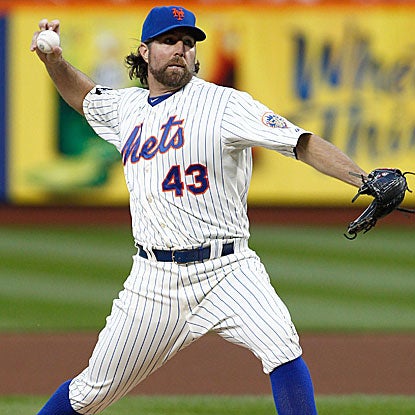 The Mets' R.A. Dickey becomes the first pitcher since the Blue Jays' Dave Stieb in 1988 to throw back-to-back one-hitters.  (US Presswire)
