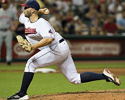Justin Masterson takes a shutout into the eighth inning before settling for a three-hitter complete game. (Getty Images)