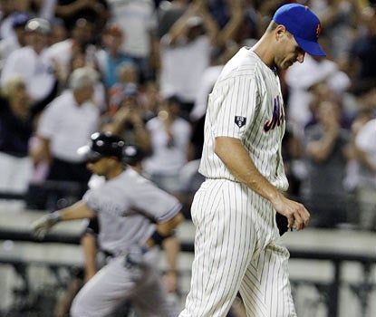     Raul Ibanez hits a three-run HR as the Yanks bombard Chris Young and the Mets with four runs in the seventh.  (AP)