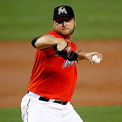 The Marlins' Mark Buehrle defeats the Blue Jays and becomes the winningest pitcher in interleague play.   (Getty Images)