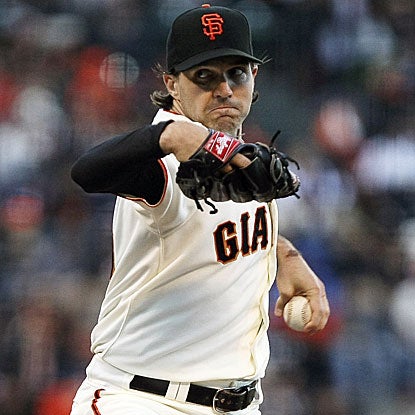 The Giants' Barry Zito throws seven shutout innings to beat the Dodgers for the first time in nine starts.  (US Presswire)