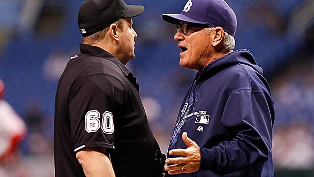 Joe Maddon hasn't only gotten into it with umps, but fellow managers as well. (Getty Images)